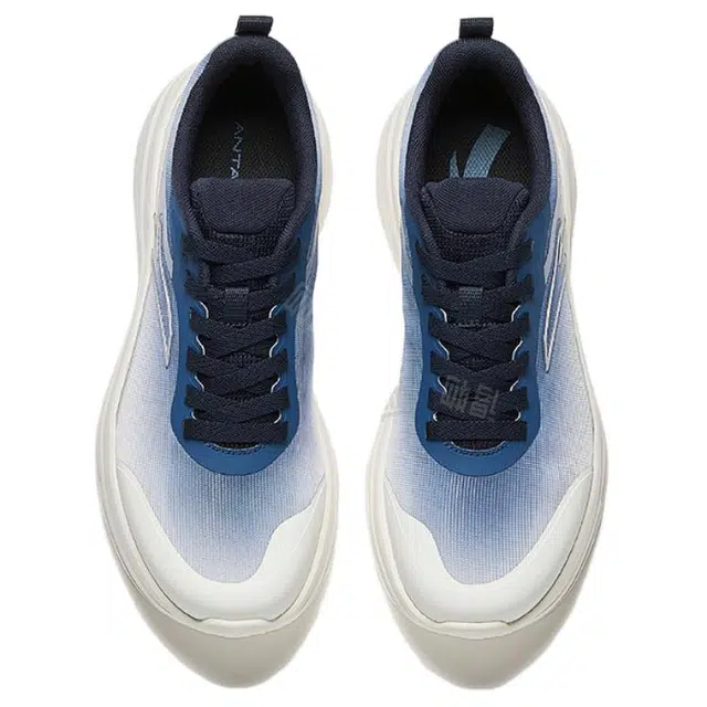 超级安踏 舒适时尚 百搭潮流防滑耐磨透气 低帮 休闲跑步鞋 男款 白蓝