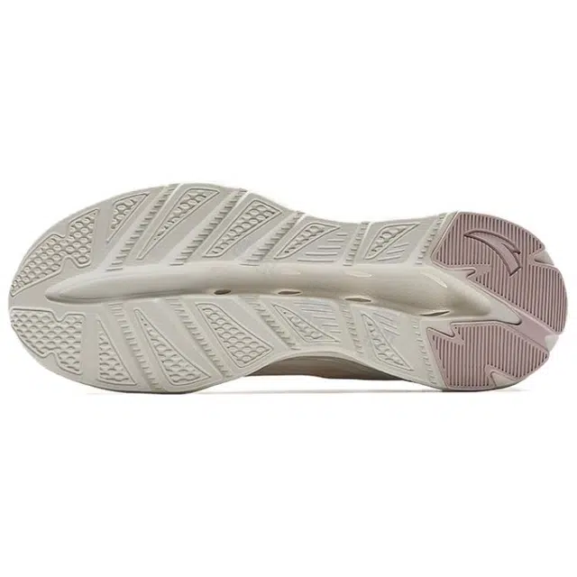 超级安踏 异构 舒适百搭 潮流时尚耐磨防滑 低帮 休闲跑步鞋 女款 藕灰象牙白