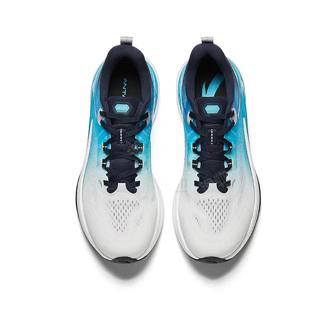 超级安踏 缓途 舒适 百搭防滑耐磨 低帮 休闲跑步鞋 男款 白蓝