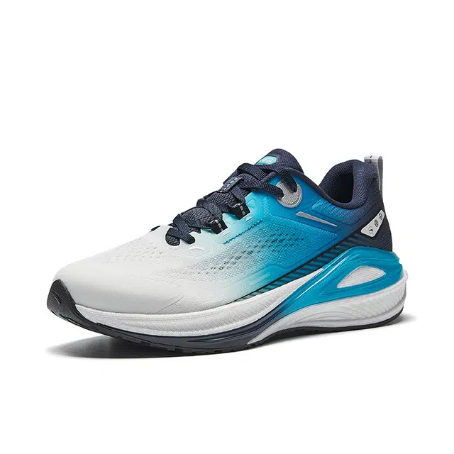 超级安踏 缓途 舒适 百搭防滑耐磨 低帮 休闲跑步鞋 男款 白蓝