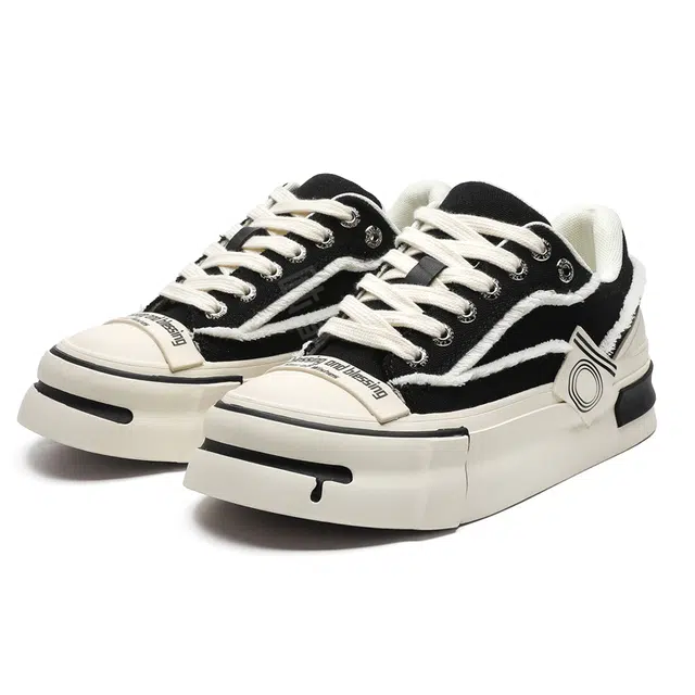 年走索 潮流舒适 低帮 帆布鞋 男女同款 黑色