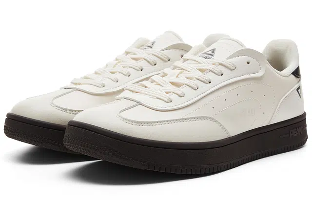 匹克 复古德训风 经典 包裹性减震轻便 低帮 板鞋 女款 乳白灰