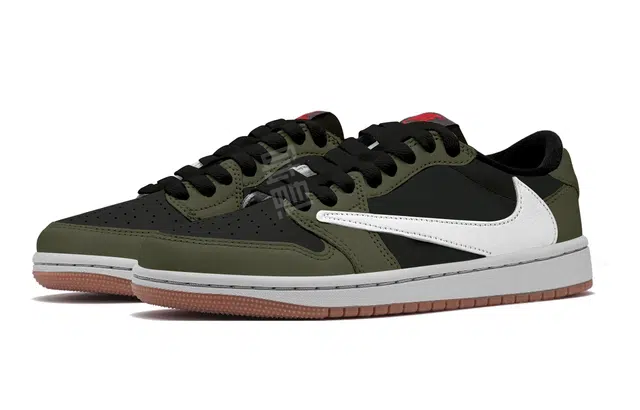 Travis Scott x Air Jordan 1 Low "Black White Green"