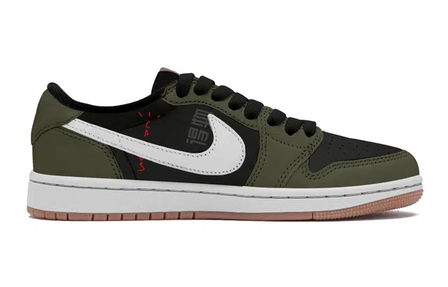 Travis Scott x Air Jordan 1 Low "Black White Green"