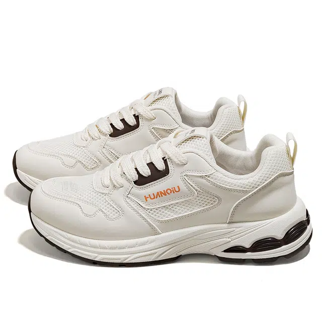 HUANQIU Casual Low Top Sneakers Beige