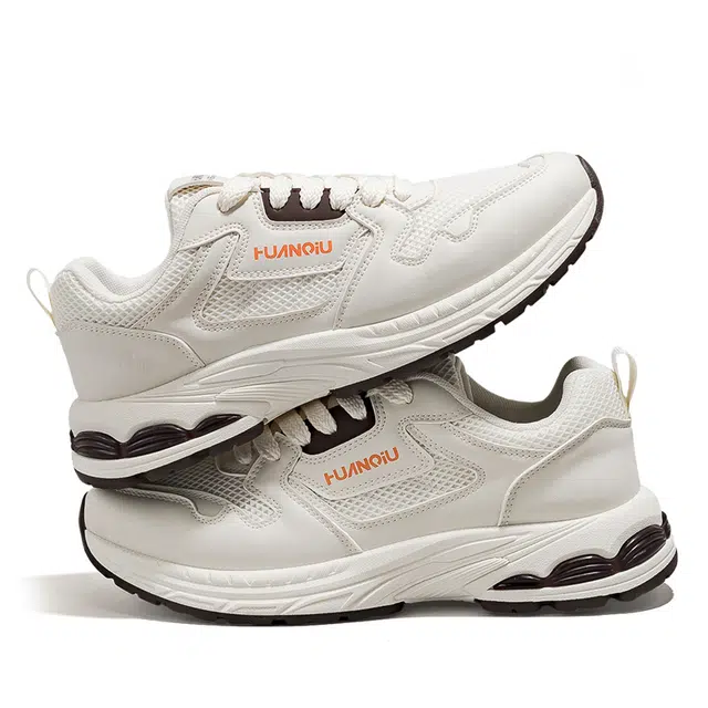 HUANQIU Casual Low Top Sneakers Beige