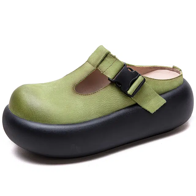 杰骤 复古休闲通勤户外舒适时尚 防磨包头拖鞋 女款