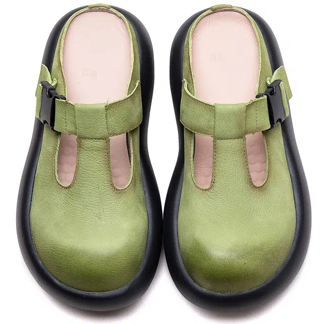 杰骤 复古休闲通勤户外舒适时尚 防磨包头拖鞋 女款