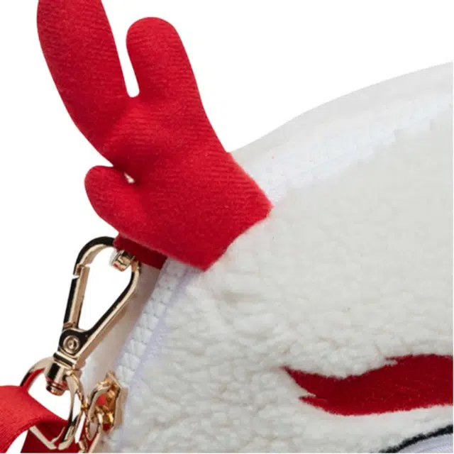 安踏儿童 龙形设计小容量 聚酯纤维 斜挎包 青少年 白色