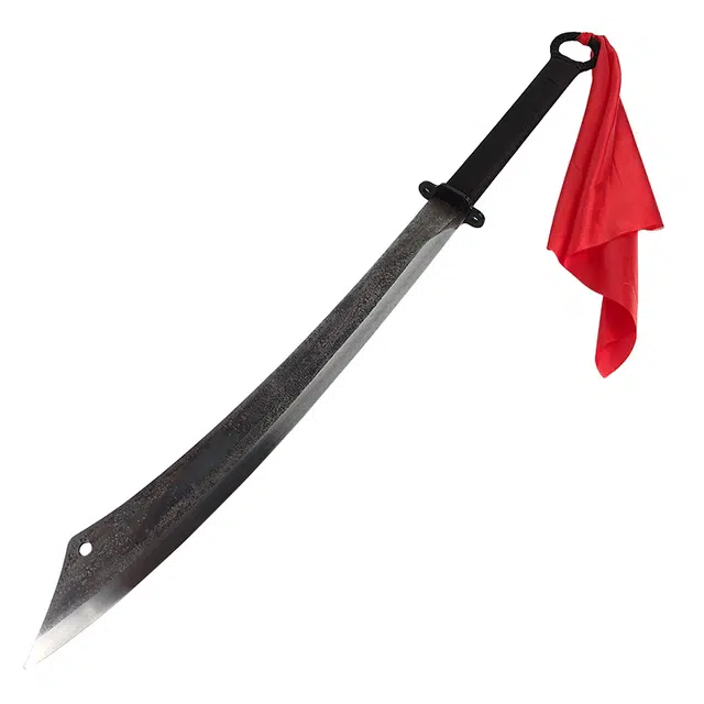 天字号 抗战红军大刀 高锰钢一体刀身蜡绳缠绕手柄刀剑 成品模型