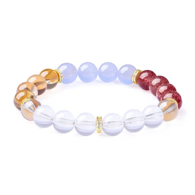 老庙 多巴胺彩色精致温柔气质简约百搭天然 白水晶 手串 女款