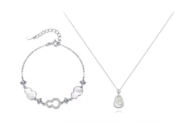 尚银福 招财葫芦系列 森系小清新时尚优雅气质轻奢高级感 国潮新中式复古小众创意设计灵动闪耀富贵福禄百搭手饰 合金 手链 女款