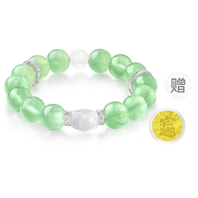 中鑫珠宝 碧意年华发晶葡萄石 水晶 手串 女款