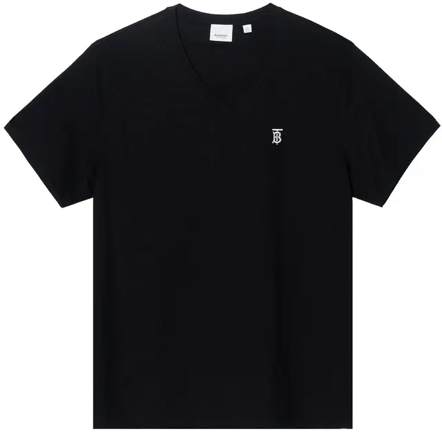 Burberry Logo V-Neck T-Shirt Black