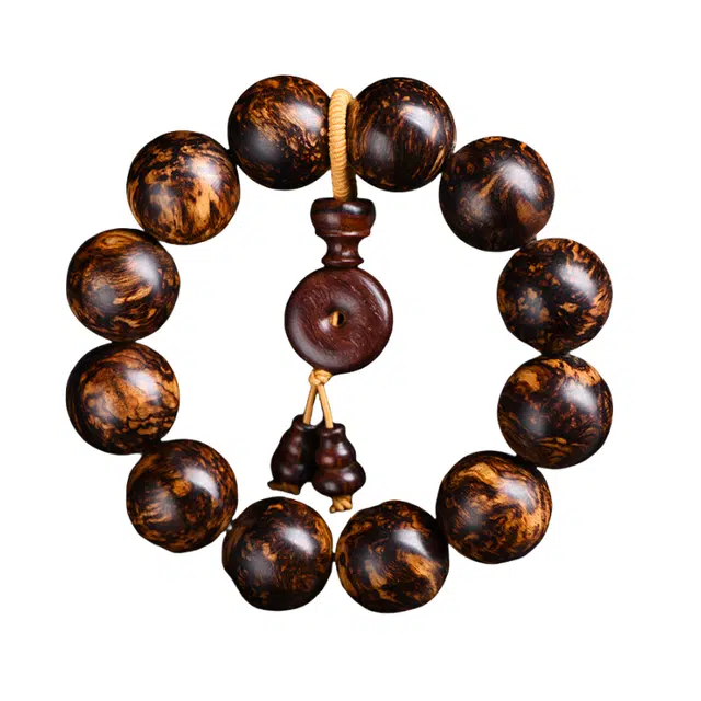 舞依翡 文玩佛珠烟花纹念珠盘玩珍藏礼 花梨木 手串 男女同款情侣款