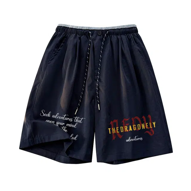 红蜻蜓 美式高街多巴胺宽松五分裤口袋透气运动裤夏季休闲短裤 男女同款