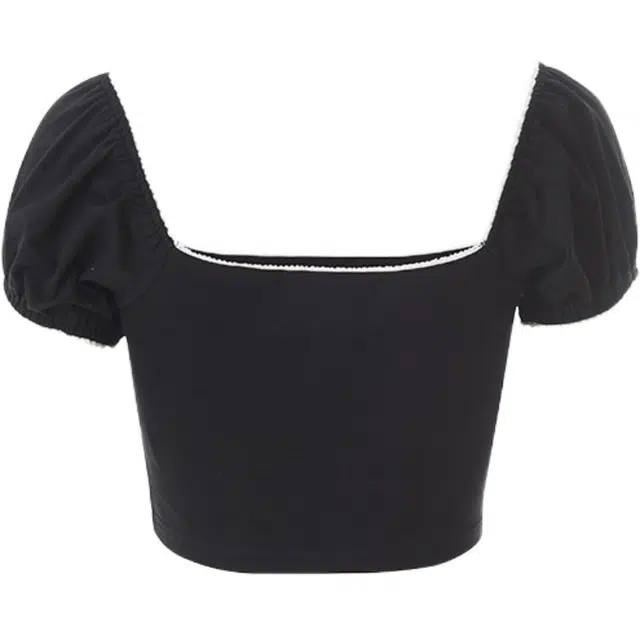 NOT YOUR ROSE SS25 Lace square t-shirt (Black) T