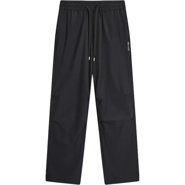 与狼共舞 高弹力速干细格纹理时尚抽绳阔腿户外防晒轻工装透气休闲裤 男款