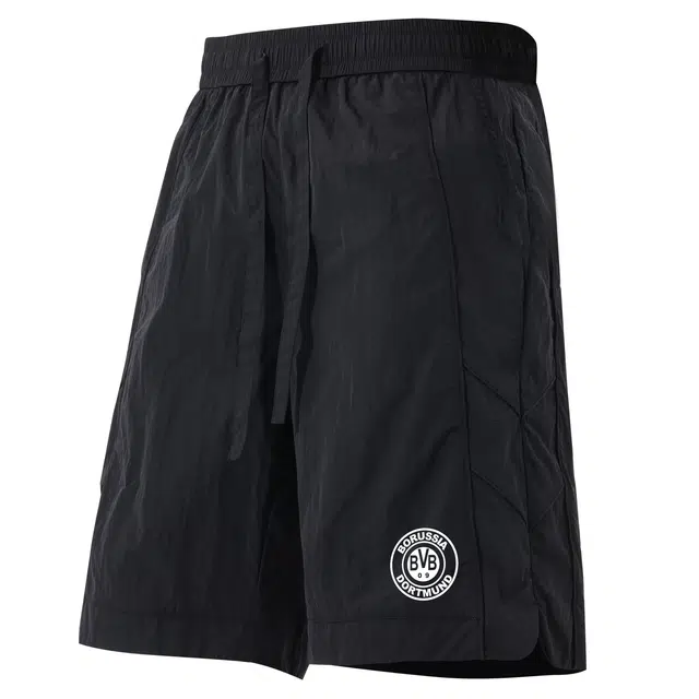 普鲁士多特蒙德 美式复古街头简约基础纯色设计字母队徽潮牌印花宽松舒适百搭时尚潮流通勤透气凉感吸湿排汗速干运动五分休闲短裤 男女同款