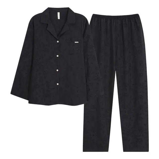 俏韵 翻领夏季春秋云朵棉长袖长裤开衫简约休闲家居服可外穿睡衣套装 女款