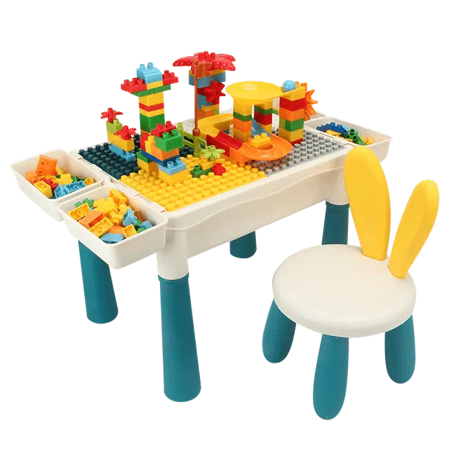 蓓臣 多功能积木桌 拼装大颗粒 早教益智玩具