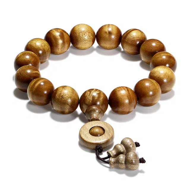 【普陀山官方已过香】 普陀山文创 复古典雅金丝楠木禅意静心文新中式时来运转细密纹理诸事圆满潮流念珠#好运 楠木 木作手串 男女同款情侣款