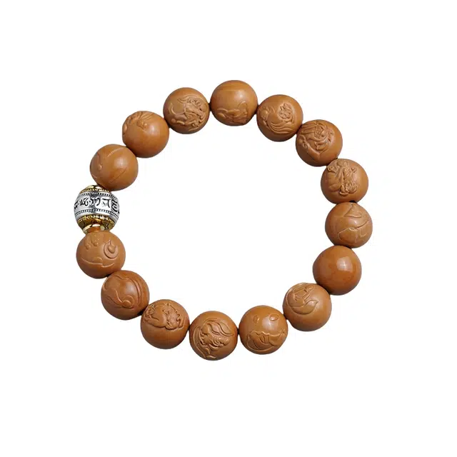 宣华意 中式国风 雕刻无相佛手持高端念珠文玩佛珠 猴头核桃 手串 男女同款情侣款