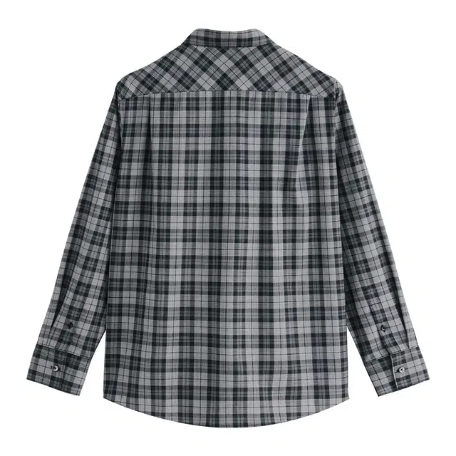 丹宁哲学 高端色织可机洗格子长袖翻领标准衬衫 男款