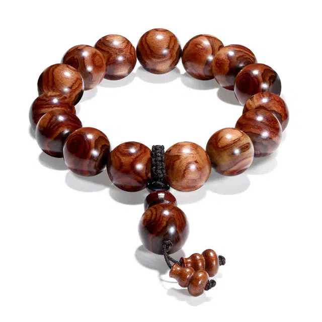 【普陀山官方已过香】 普陀山文创 独特个性新中式 珠圆玉润 禅意静心 吉祥富贵 花梨木 手串 男女同款情侣款