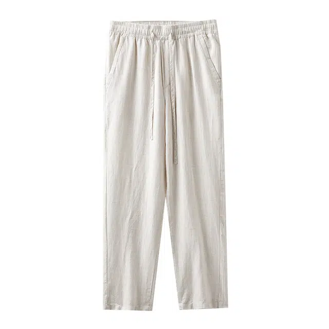 杜克恩 美式赛莱尔亚麻透气运动长裤夏季轻薄冰丝宽松直筒休闲裤 男女同款