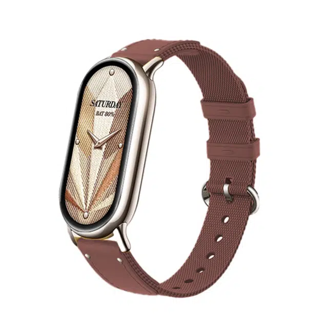 翱翔 表带 小米适用 尼龙 真皮材质 拼接运动手环通用亲肤腕带男女替换带配件