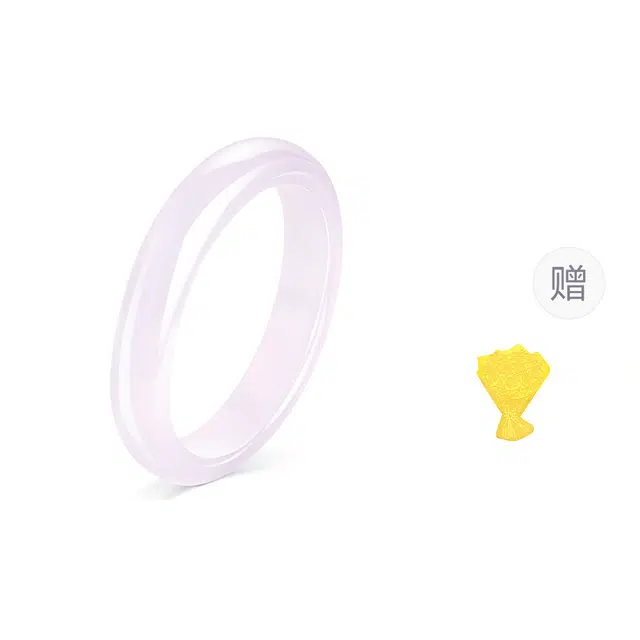 金六福吉祥 紫云幽梦紫罗兰 高品质新中式优雅动人气质美人水润通透 简约大气高级感一步一响清雅素圈镯#好运 玉髓 手镯 女款