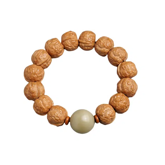 宣华意 雕刻蟾宗蛤蟆背 新中式复古简约精品盘玩文玩佛珠 猴头核桃 手串 男女同款情侣款