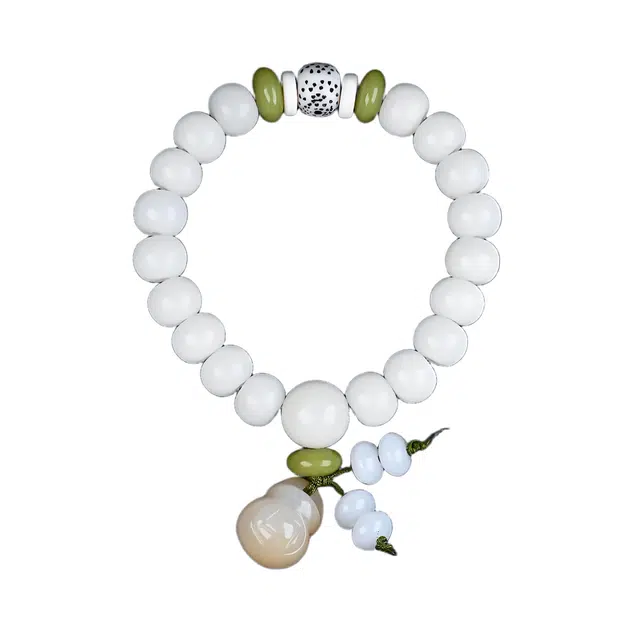 絮物 新中式小众设计 轻奢高级感国潮 平安喜乐 心想事成 白玉菩提 手串 男女同款情侣款