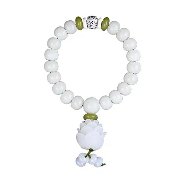 絮物 小众设计【森语松果】穗子中式轻奢高级感念珠国潮文玩心想事成步步高升上岸盘玩#好运 白玉菩提 手串 男女同款情侣款