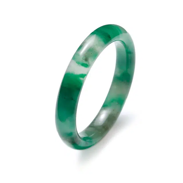 匠锁心玉 青山黛飘花贵妃镯 新中式宫廷风古典轻奢吉祥如意平安顺遂时尚百搭清冷典雅高级感气质温婉#好运天然 非洲翠 手镯 女款