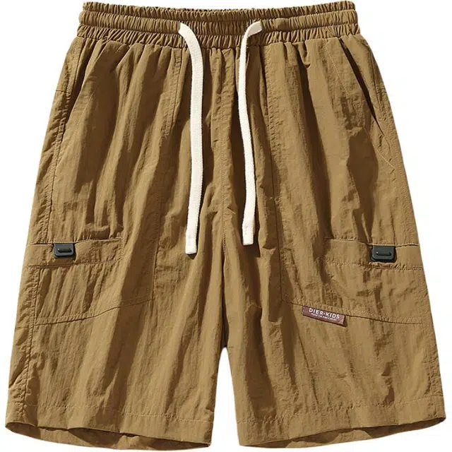 左岸 薄款美式中裤胖子大码宽松百搭舒适透气沙滩裤夏季五分裤休闲短裤 男款