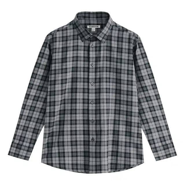 丹宁哲学 高端色织可机洗格子长袖翻领标准衬衫 男款