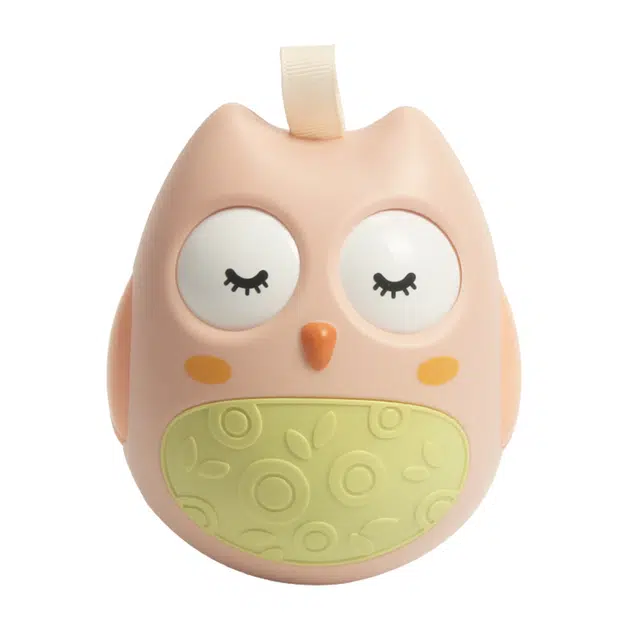 蓓臣 猫头鹰不倒翁摇铃安抚 抬头追视训练 早教益智玩具