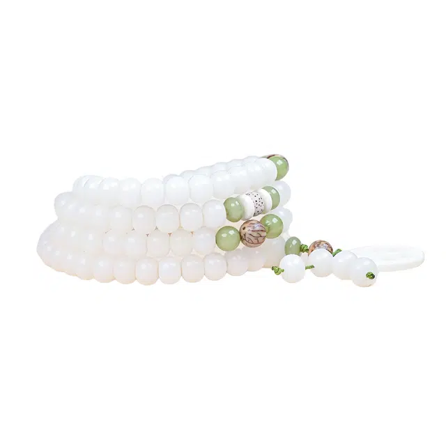 絮物 新中式【荷心藕片】多圈款小众设计轻奢高级感念珠文玩平安喜乐前程似锦佛珠上岸盘玩#好运 白玉菩提 手串 男女同款情侣款