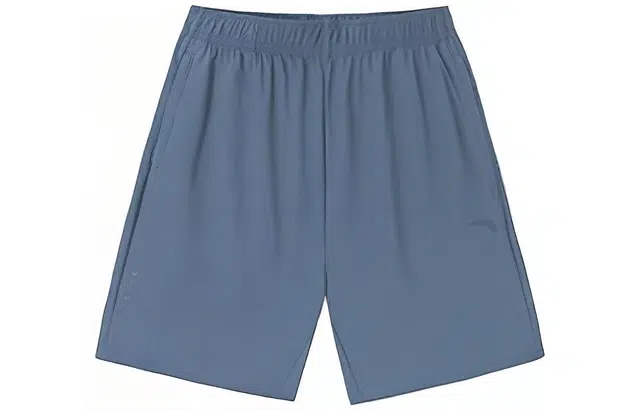 安踏 综训系列 纯色针织运动五分短裤 男款 鲸鳍蓝