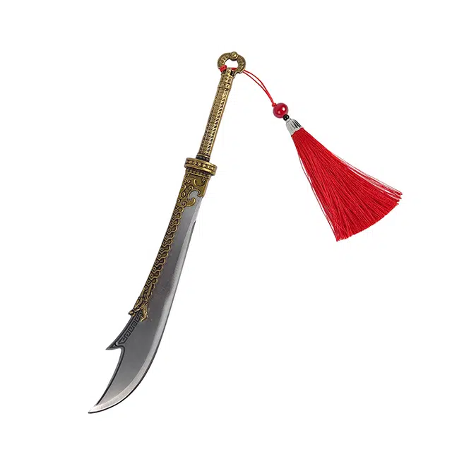 天字号 环首大刀微型冷兵器碳钢刀刃黄铜手柄小刀剑 成品模型