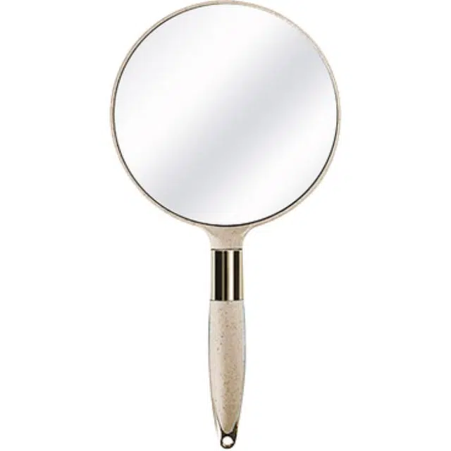 计轩 欧式复古手柄化妆镜美容镜子 便携随身纹绣用品工具