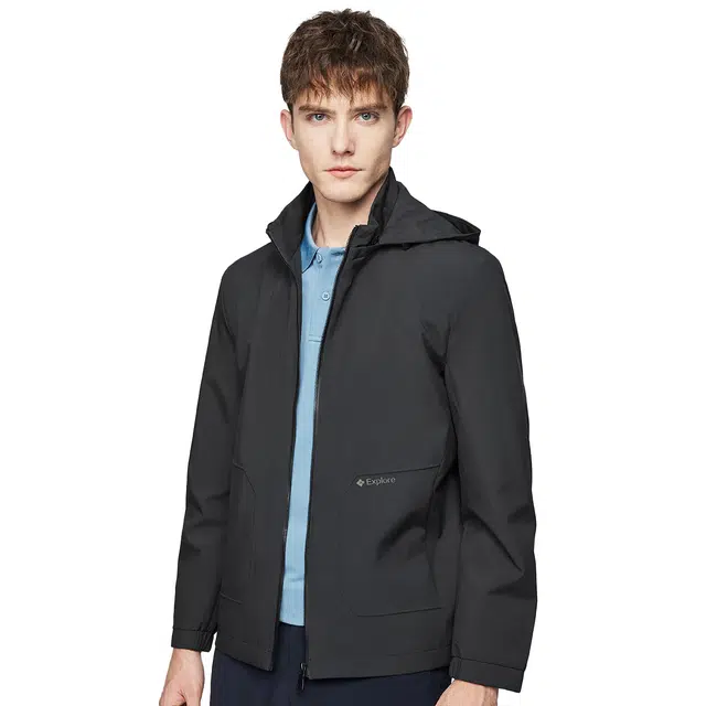 红豆 可脱卸帽舒适耐磨易打理通勤百搭夹克外套 男款