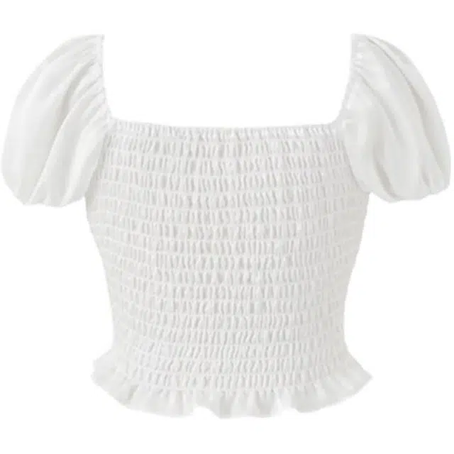 NOT YOUR ROSE SS25 Corset crop blouse (White)