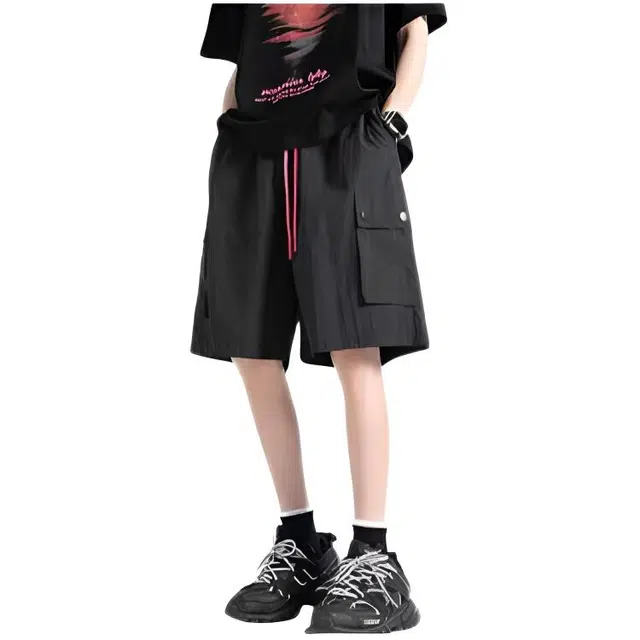 木木兔 男士夏季美式潮流百搭裤子简约设计感五分裤夏天男生轻薄透气休闲短裤 男女同款