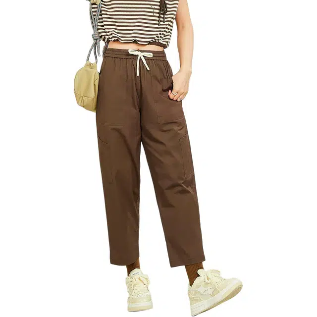 木果果木 松紧腰九分裤显瘦宽松百搭休闲裤 女款