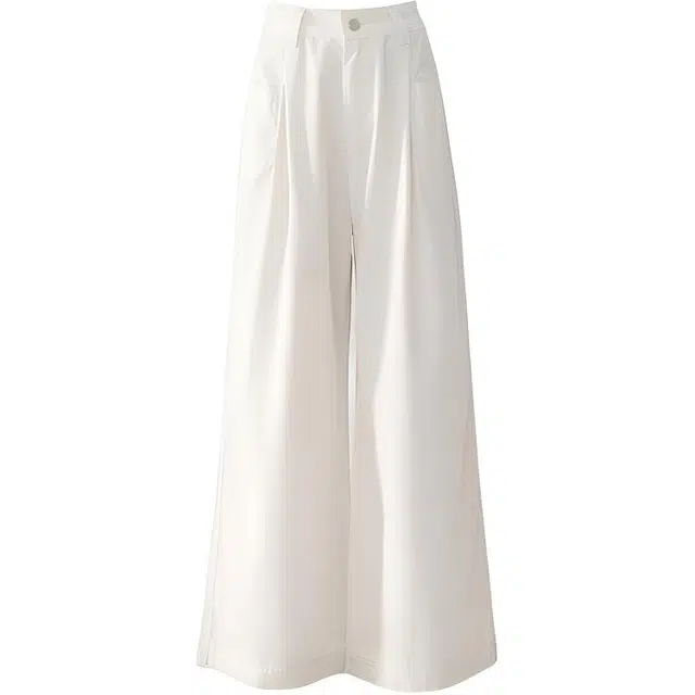 玫丝朵 美式复古高腰宽松天丝清凉阔腿裤子女夏季百搭直筒牛仔裤 女款