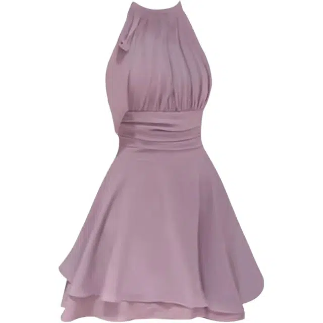 小菊川栗 学院风时尚休闲潮流甜辣穿搭浪漫高级感优雅气质收腰显瘦削肩短裙吊带连衣裙 女款