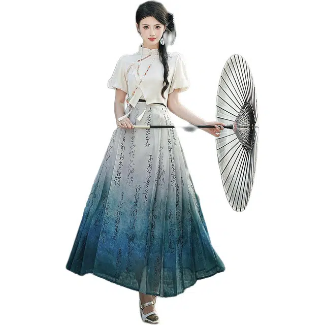 丝絮丝绸 新中式国风优雅文艺休闲舒适马面裙长裙 女款